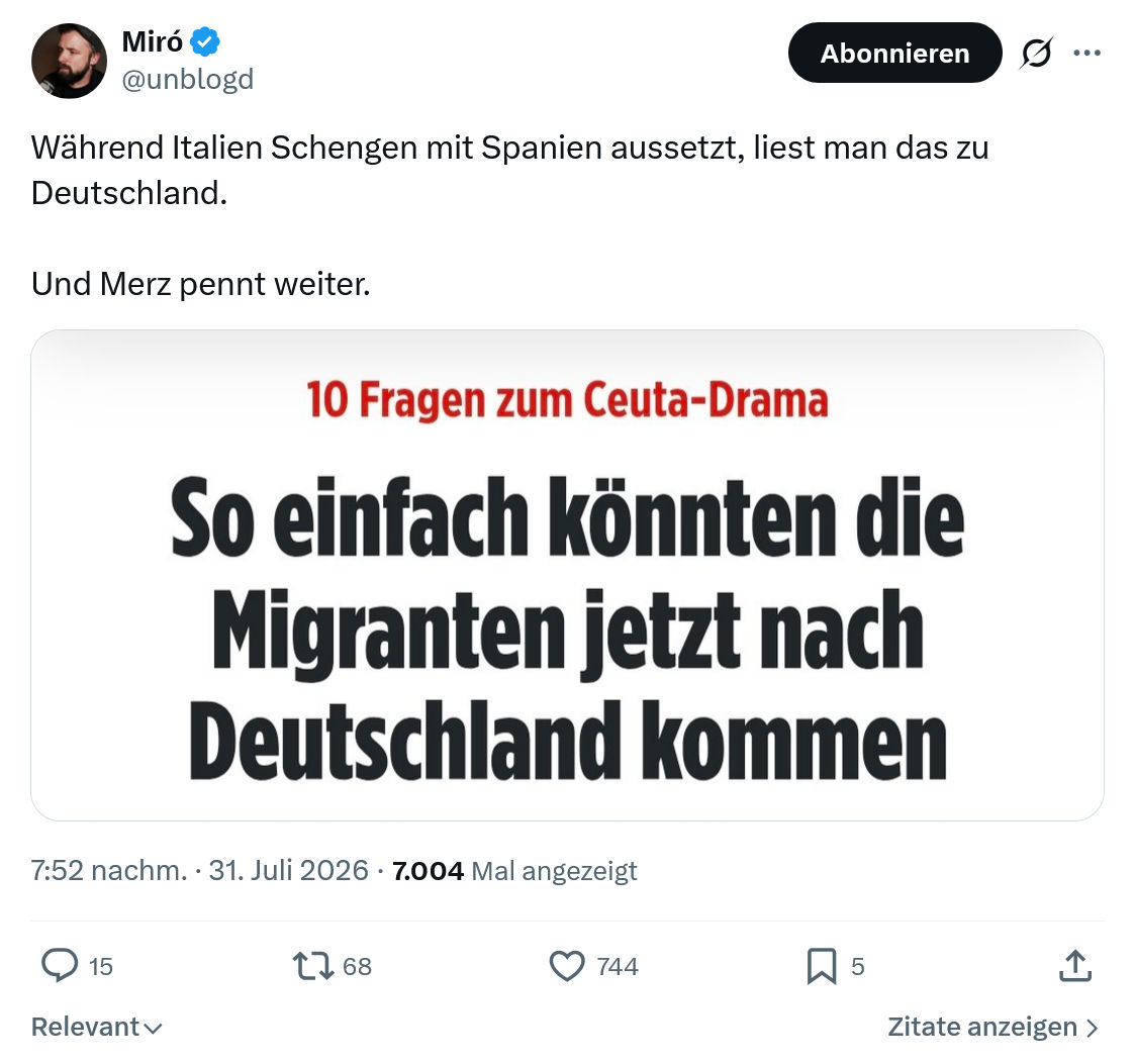 Miro Wolsfeld: Während Italien Schengen...