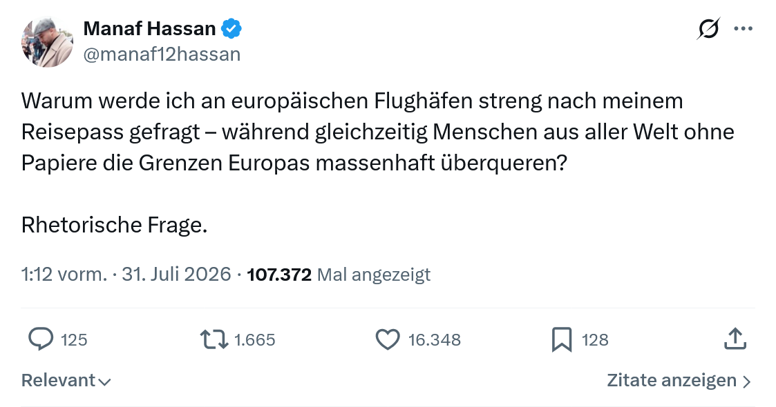 Manaf Hassan: Warum werde ich an europäischen...