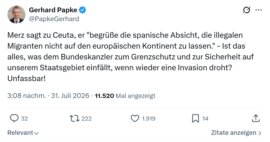 Gerhard Papke: Merz sagt zu Ceuta...