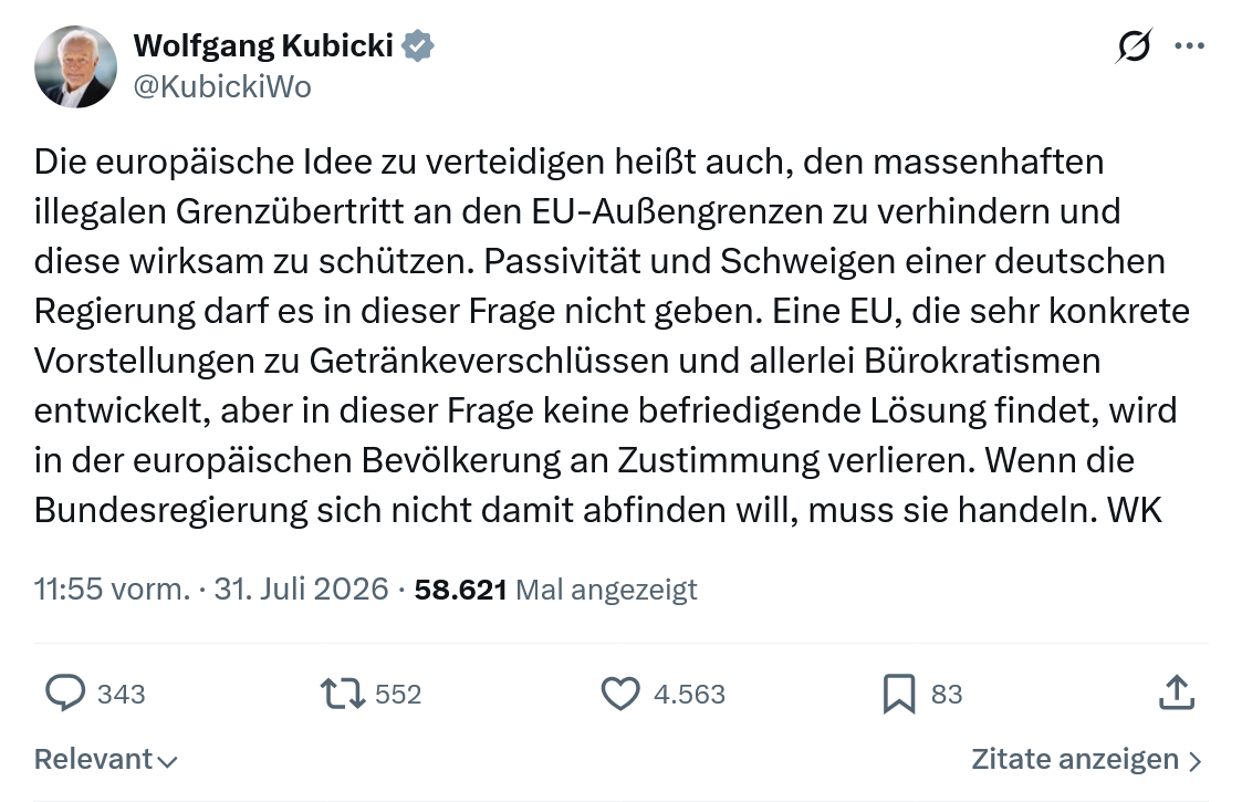 Wolfgang Kubicki: Die europäische Idee zu verteidigen...