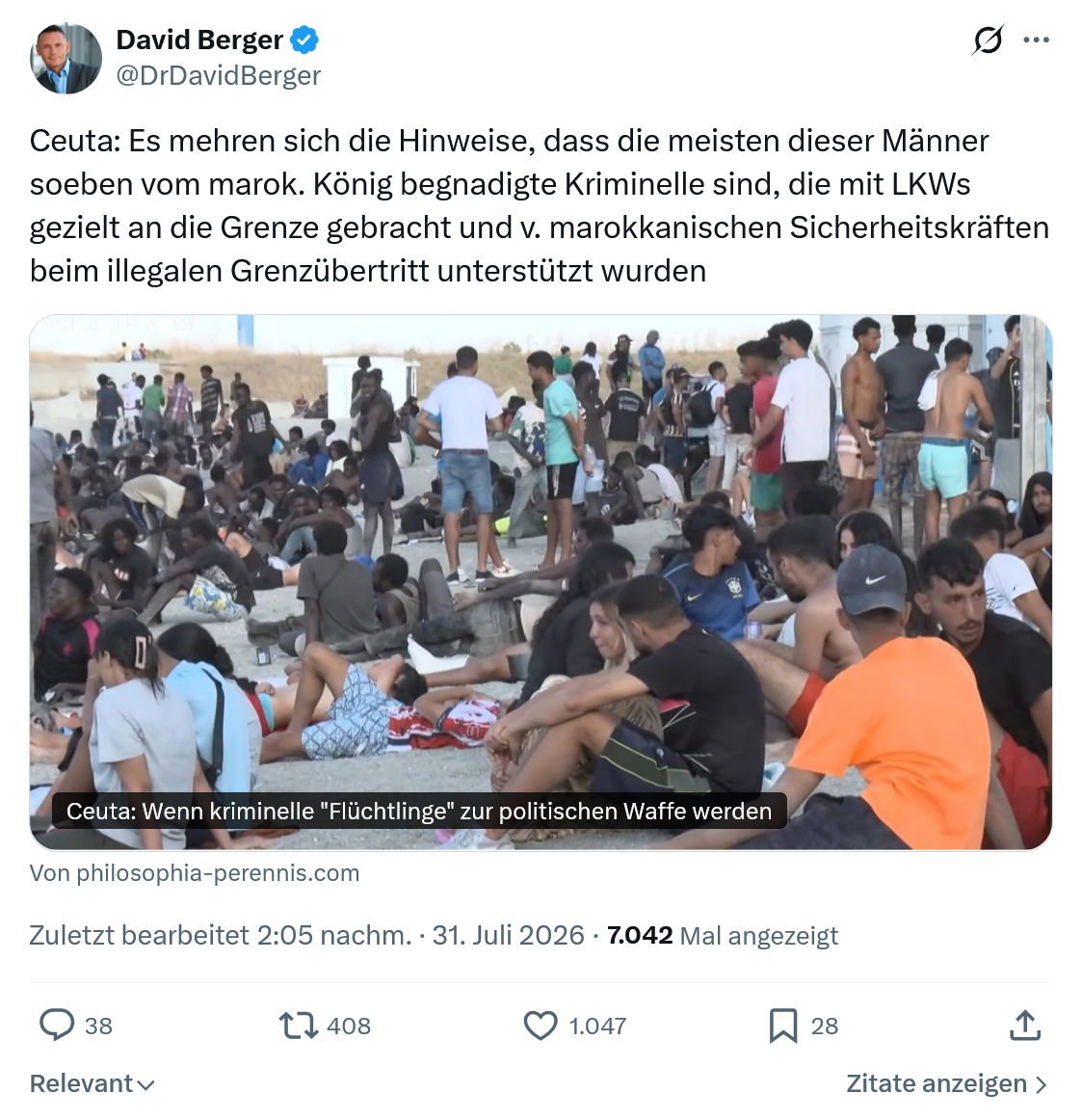 David Berger: Ceuta: Es mehren sich die Hinweise...