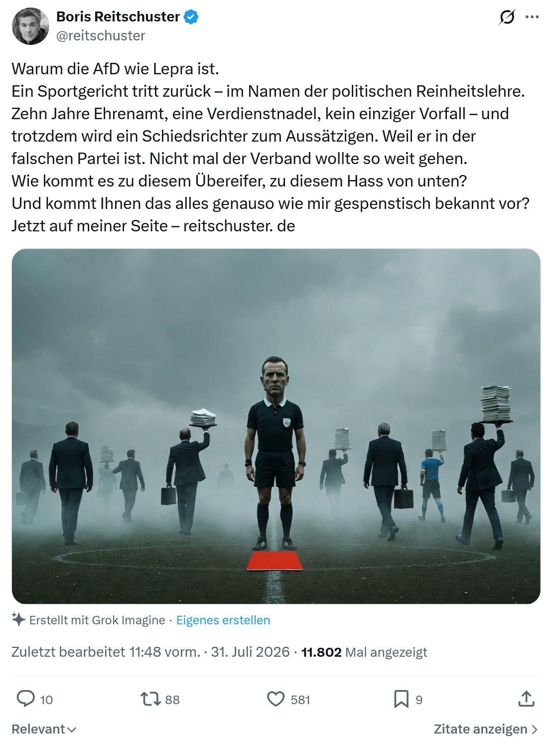 Boris Reitschuster: Warum die AfD wie Lepra ist..