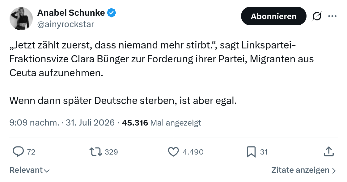 Anabel Schunke: Jetzt zählt zuerst, dass niemand mehr stirbt...