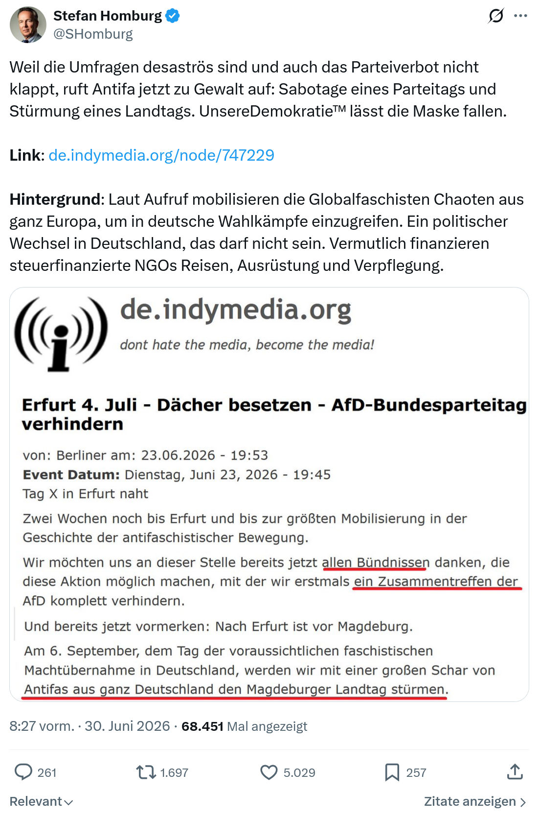 Stefan Homburg: Weil die Umfragen desaströs...