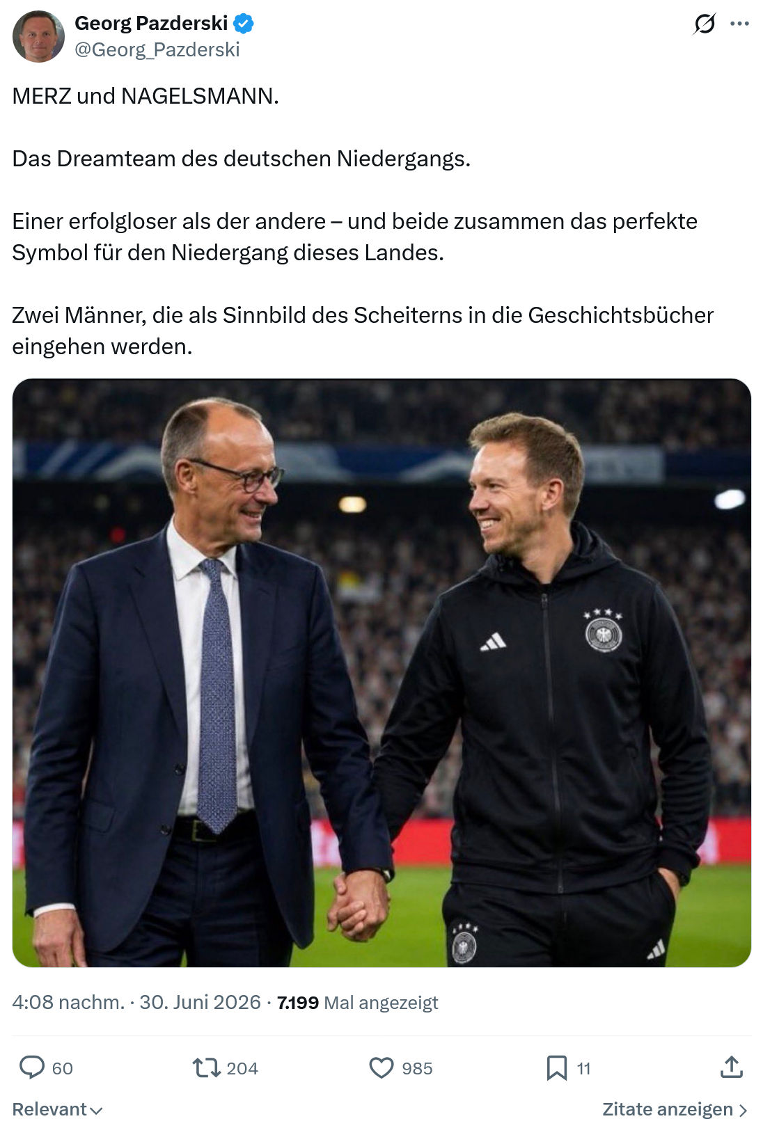 Georg Pazderski: MERZ und NAGELSMANN...