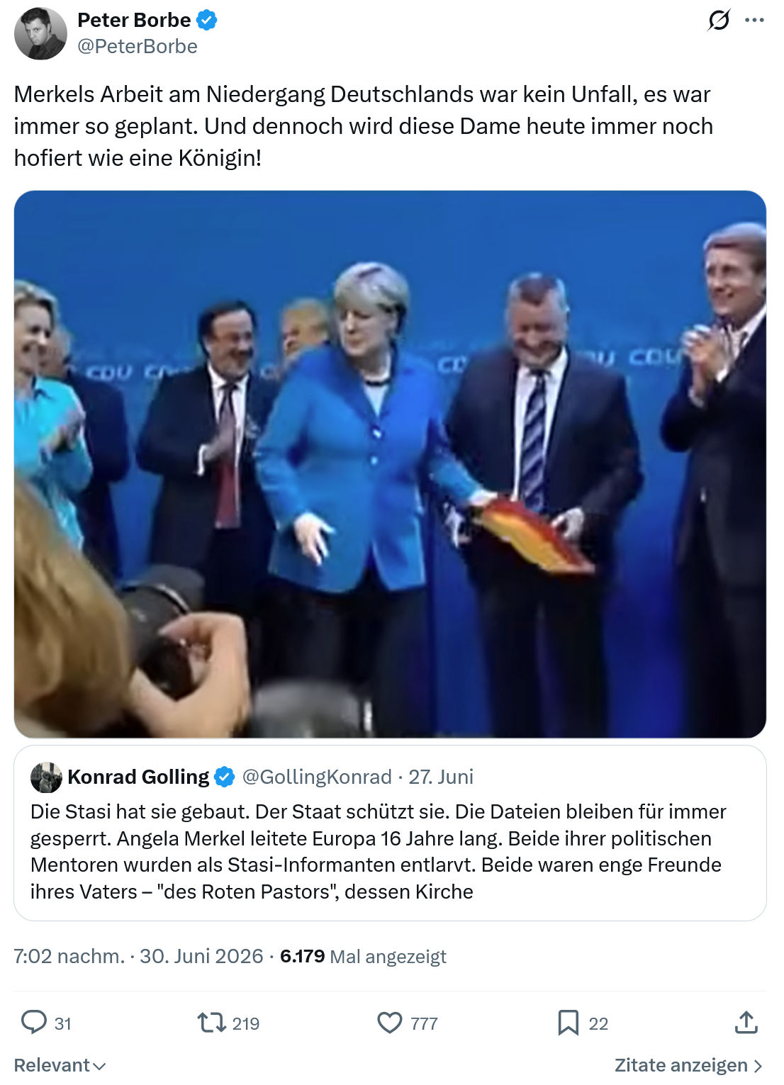 Peter Borbe: Merkels Arbeit am Niedergang...