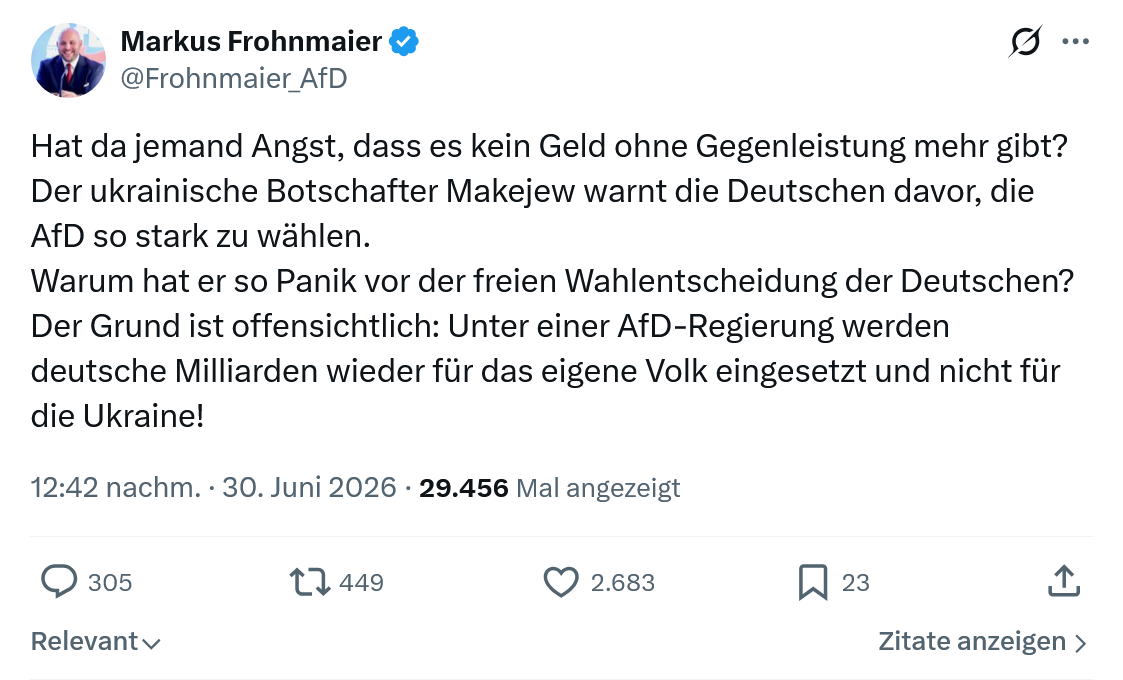 Markus Frohnmaier: Hat da jemand Angst...