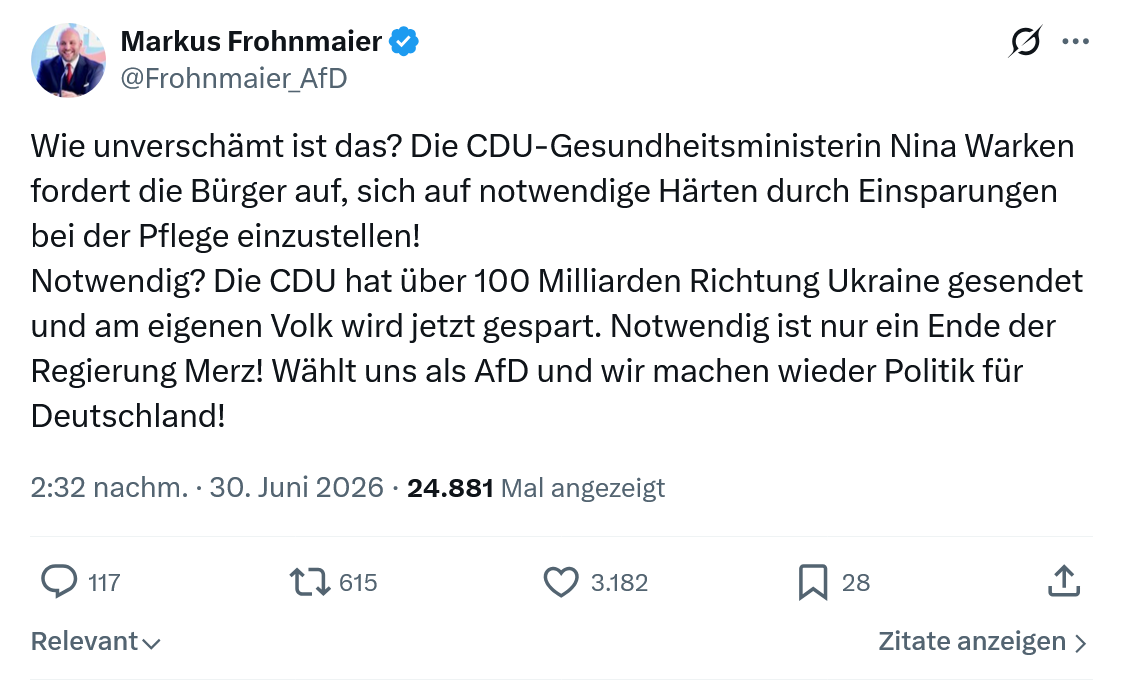 Markus Frohnmaier: Wie unverschämt ist das?...