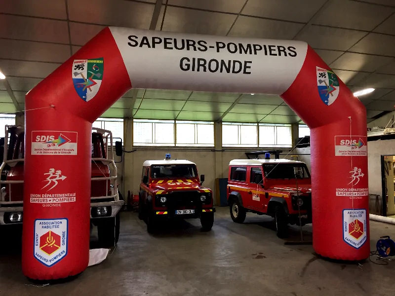arche gonflable publicitaire pour sapeur pompier