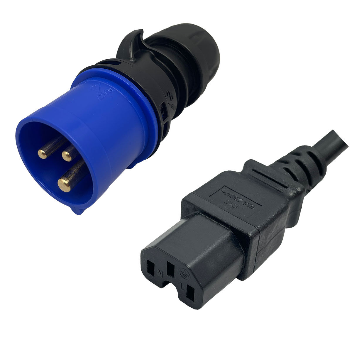 IEC 60309 Pin and Sleeve to IEC 60320 Cords