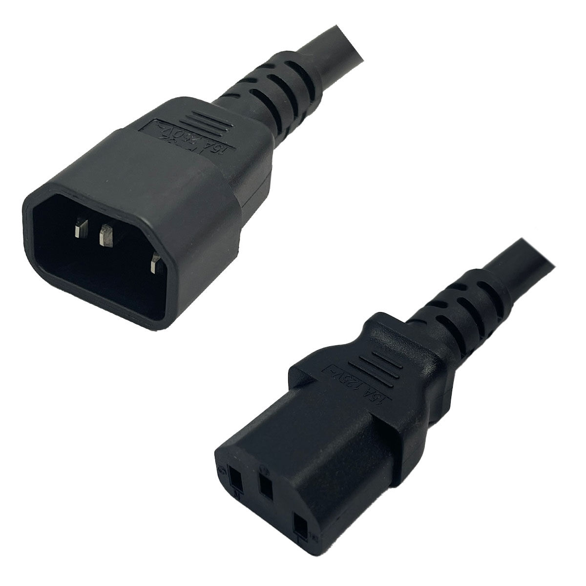 IEC320 C14 Male Plug to C13 Connector Double Shielded 2.5 IEC320 C14 Male Plug to C13 Connector Double Shielded 2.5