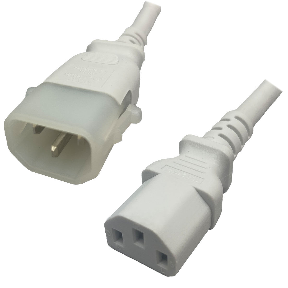 IEC320 C14 Male Plug to C13 Connector P-Lock 1.8 Meters / 6 Feet