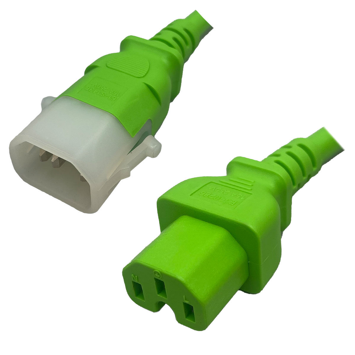 IEC320 C14 Plug to C15 Connector Z-LOCK 2.0 Meters / 6.5 Feet 15A