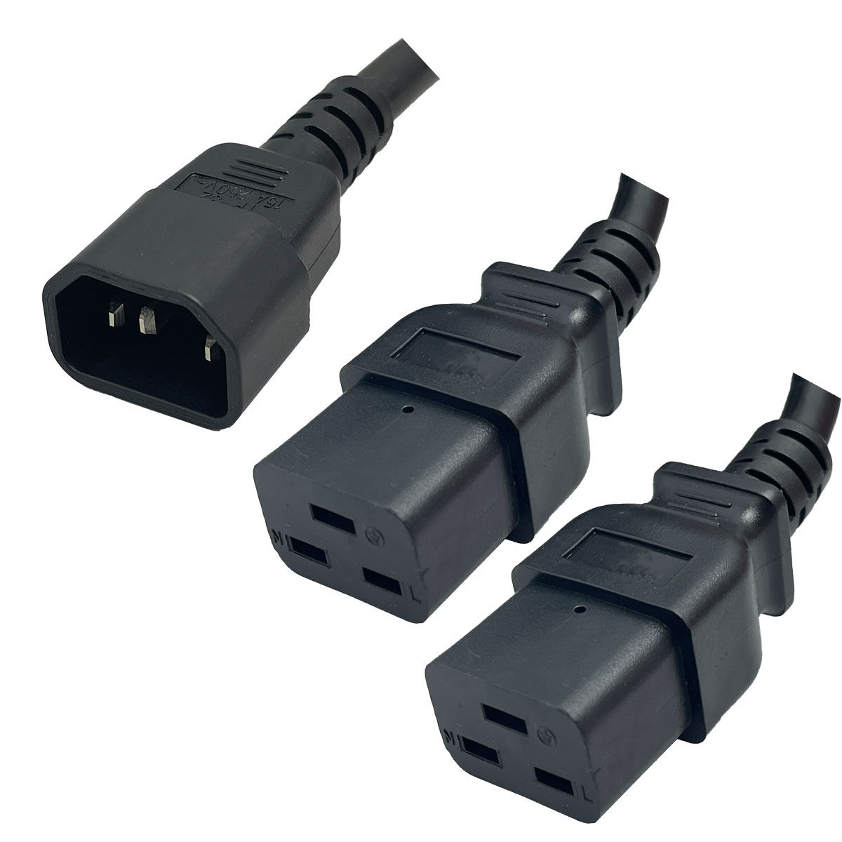 IEC320 C14 Plug to 2 Way C19 Connectors 4.5 Meters / 15 Feet 15A