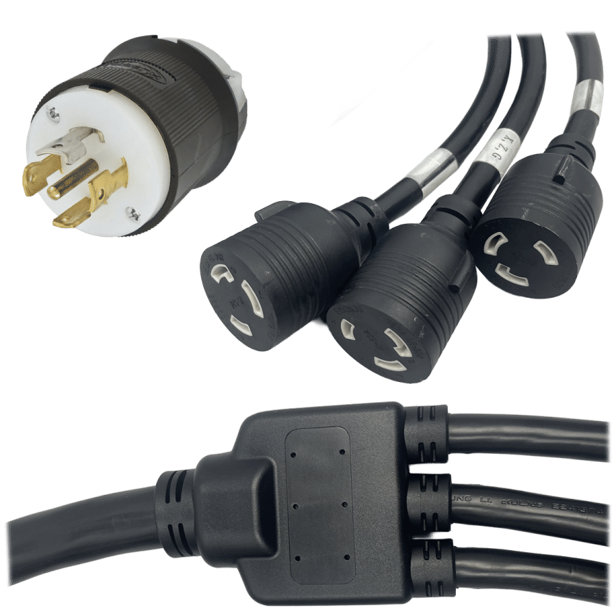 【くるみらい】L×30 NEMA L21-30 Plug to 3 Way L5-30 Connectors 2.1 Meters / 7 Feet 30A