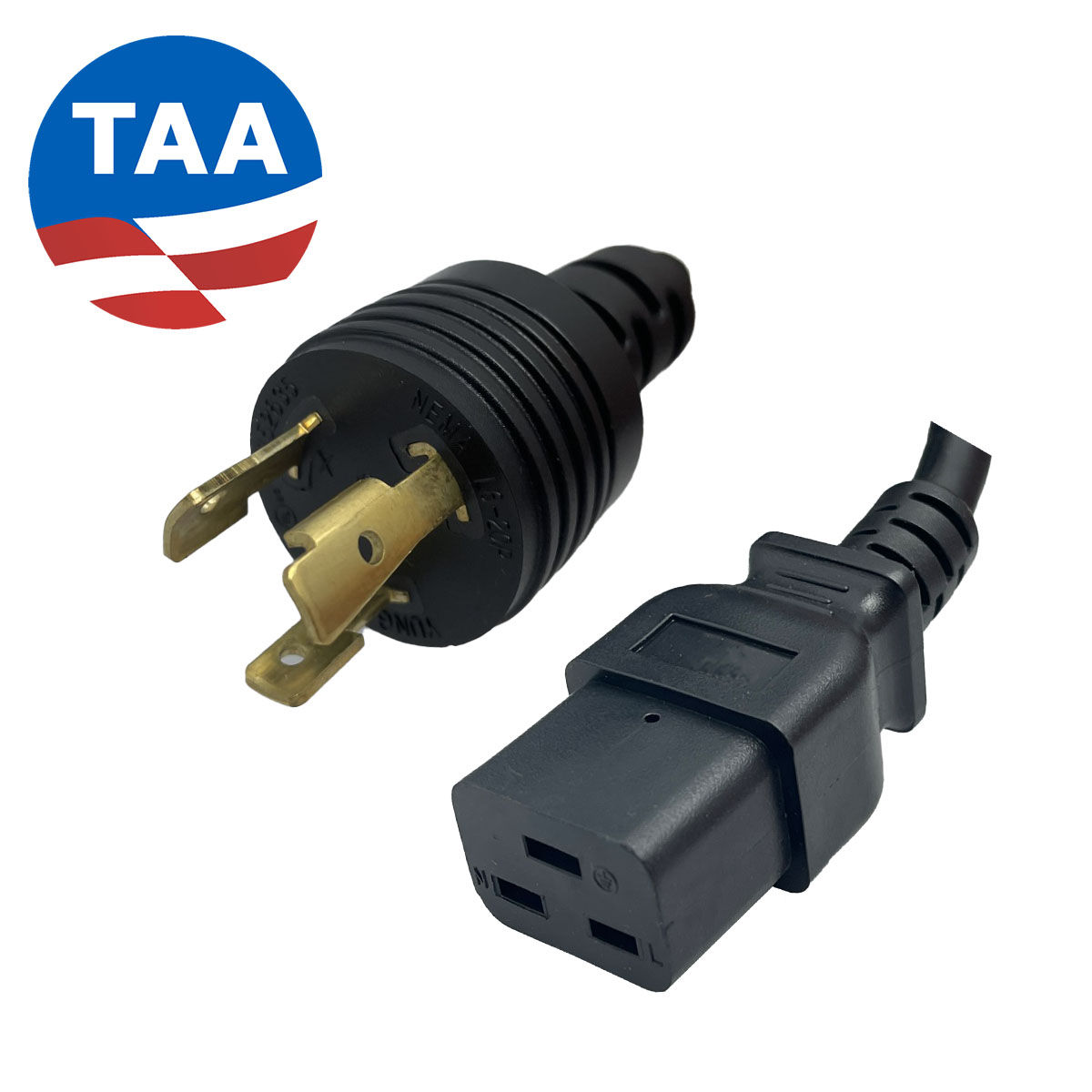 IEC320 C14 Plug to C15 Connector Z-LOCK 1.0 Meters / 3.25 Feet 15A