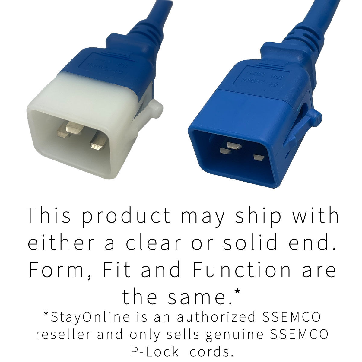 IEC320 C20 Plug to C19 Connector P-Lock 1.8 Meters / 6 Feet 20A