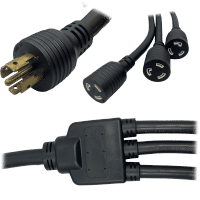 NEMA L21-20 Male Plug to 3 Way L5-20 Connectors 3.0 Meters / 10
