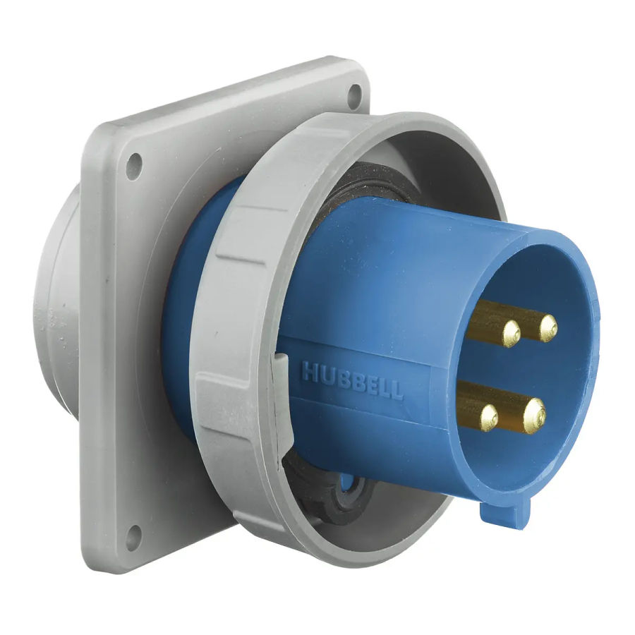 Hubbell HBL2760 AC Receptacle NEMA L19-30 Female Black 30A 270/480V
