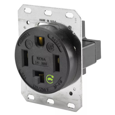 Hubbell HBL7962 AC Receptacle NEMA 10-50 Female Black 125/250 Volt