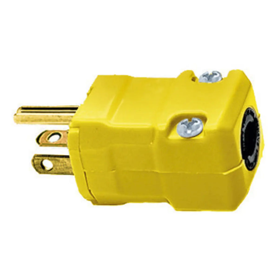 Hubbell HBL5364VY AC Plug NEMA 5-20 Male Valise Yellow