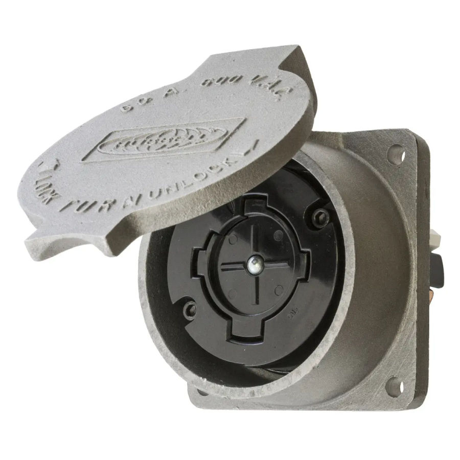 Hubbell HBL26410 Non-NEMA 60A/600V 4 Wire Receptacle