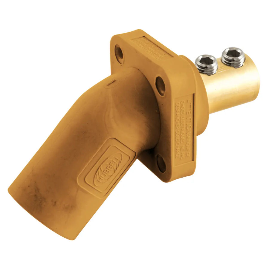 Hubbell HBLMRAO Orange Singlepole 300/400A Angled Inlet Screw