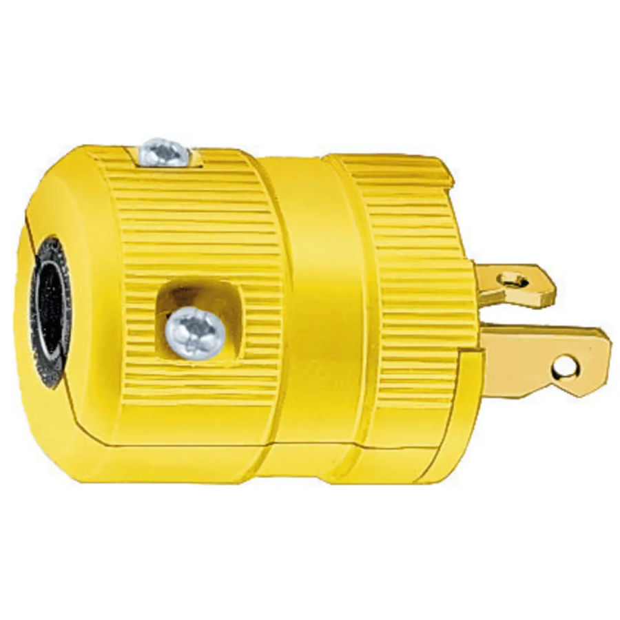 Hubbell HBL9758VY AC Plug NEMA 2-20 Male Valise Yellow