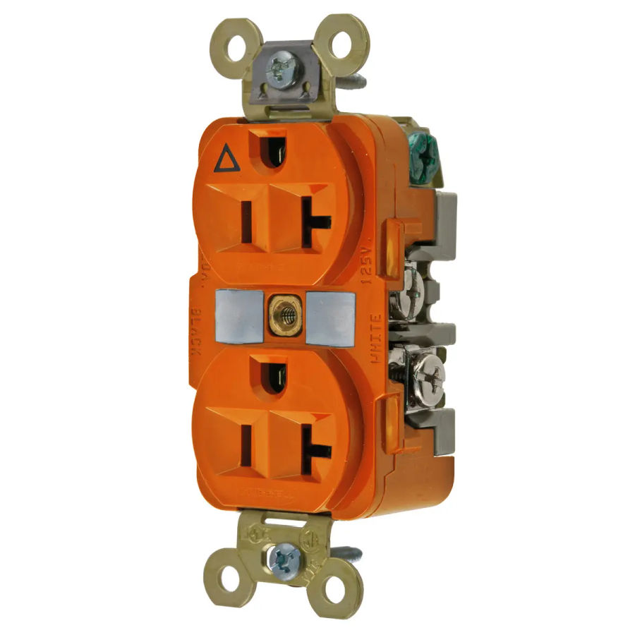 Hubbell IG5362 AC Receptacle NEMA 5-15/20 Female Orange Duplex