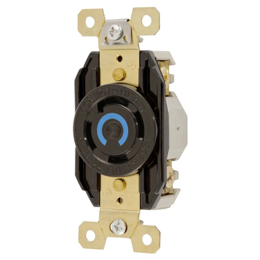 Hubbell HBL2750 AC Receptacle NEMA L18-30 Female Black 120/208