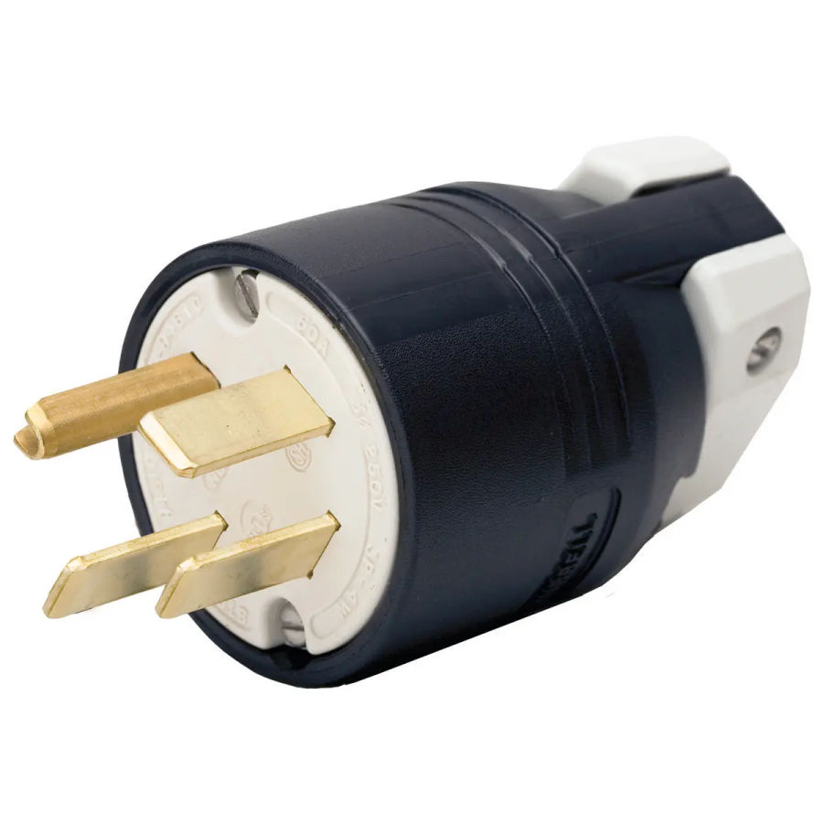 Hubbell HBL8461C NEMA 15-60 AC Black Plug 60A/250V 3P4W