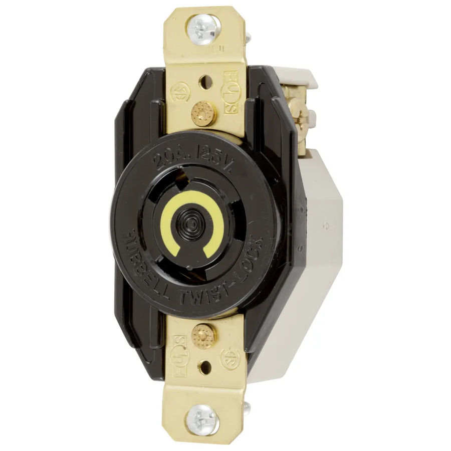 Simpleme 3WAYアルミロールテーブルL OW-C1260-BR Hubbell HBL2310 AC Receptacle NEMA L5-20 Female Black 125 Volt 20 Amp