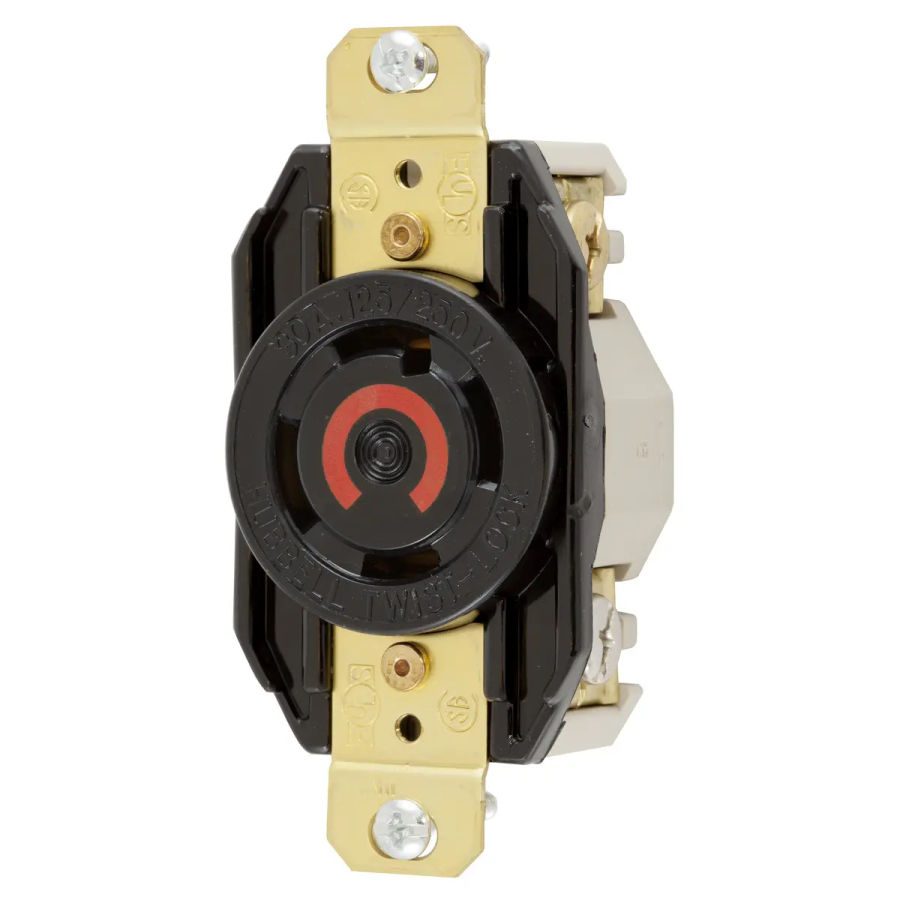Hubbell HBL2710 AC Receptacle NEMA L14-30 Female Black 125/250