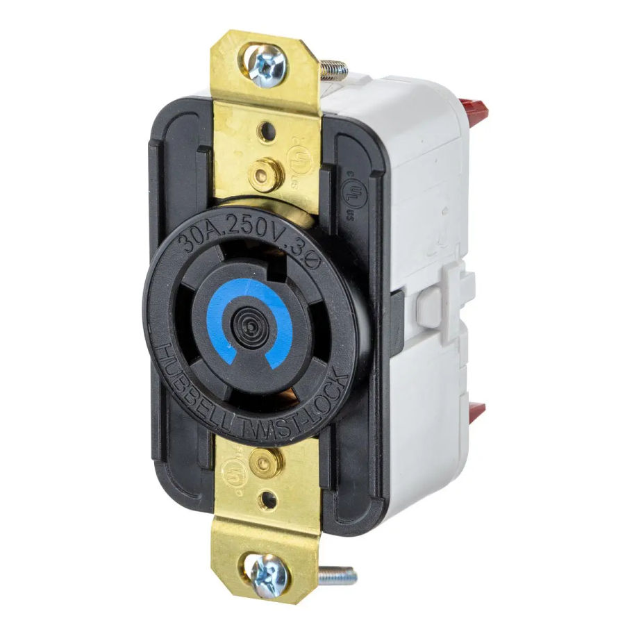 Hubbell Edge HBL2720ST AC Receptacle NEMA L15-30 Female Black 250