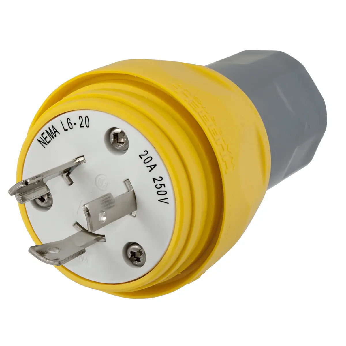 Hubbell HBL26W48 - Plug, NEMA L6-20P, 20A 250V, Yellow