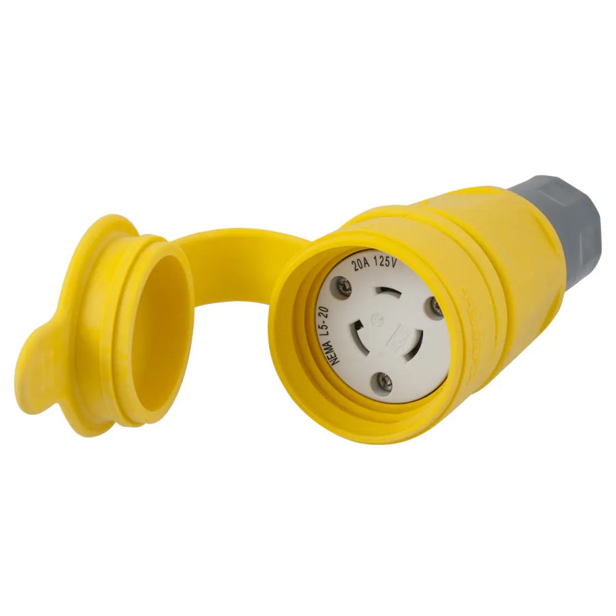 Hubbell HBL29W47 AC Connector NEMA L5-30 Female Yellow Watertight