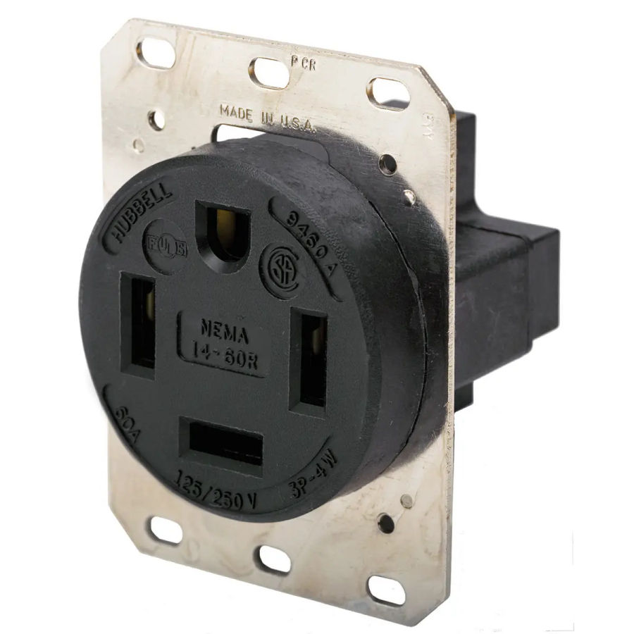 Hubbell HBL8460A AC Receptacle NEMA 15-60 Female Black 60A/250V