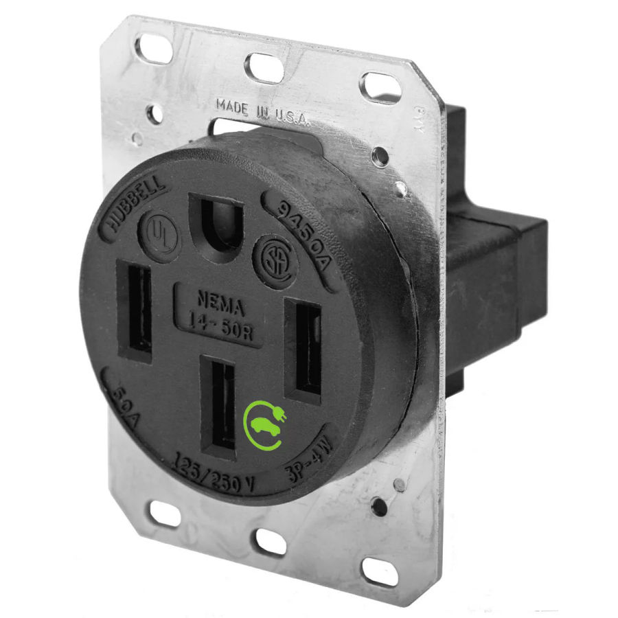 Hubbell HBL9450A AC Receptacle NEMA 14-50 Female Black 125/250