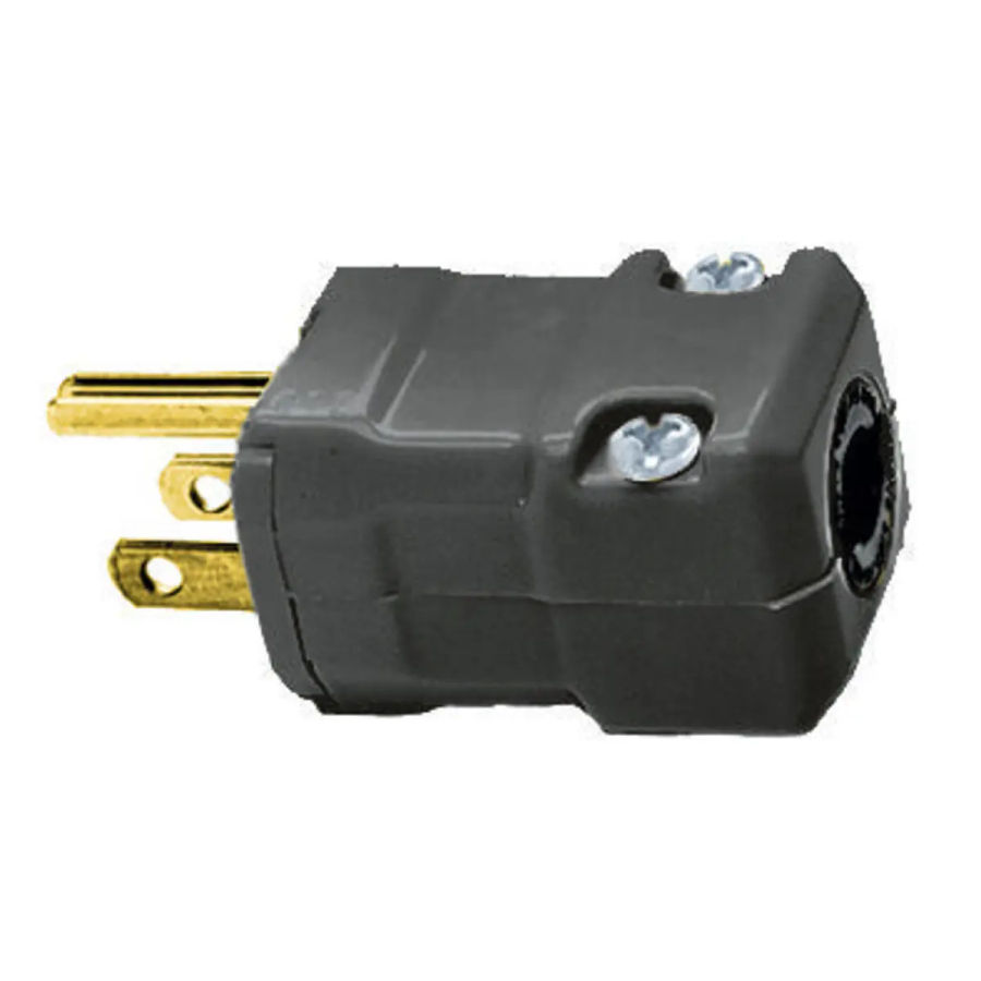 Hubbell HBL5965VBLK AC Plug NEMA 5-15 Male Valise Black