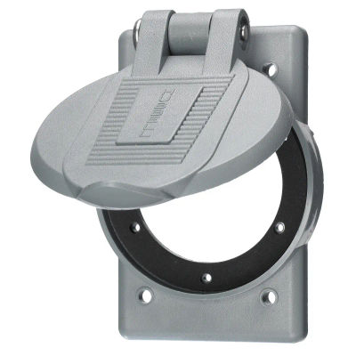 Hubbell HBL2325 AC Flanged Inlet NEMA L6-20 Male White