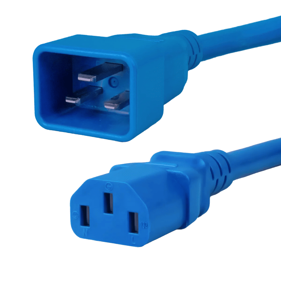 IEC320 C20 Plug to 3 Way C19 Connectors 4.5 Meters / 15 Feet 20A