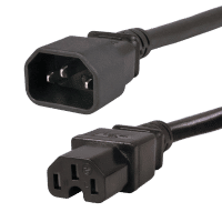 IEC320 C14 Plug to C15 Connector Z-LOCK 1.0 Meters / 3.25 Feet 15A