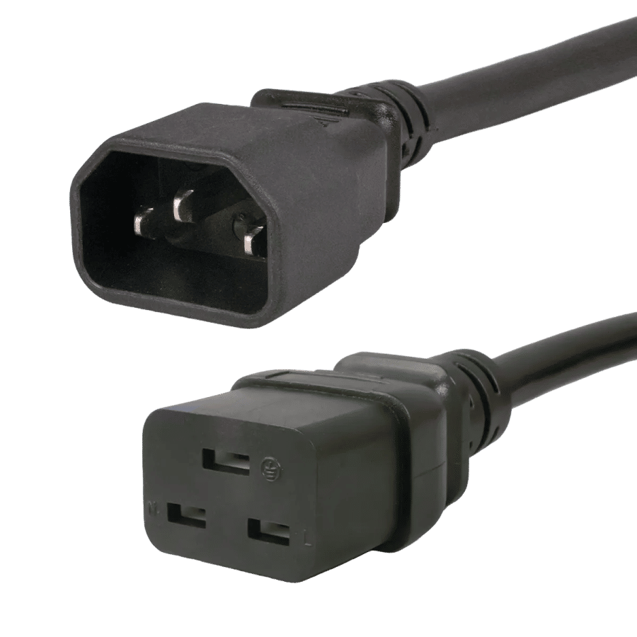 IEC320 C14 Plug to 2 Way C19 Connectors 4.5 Meters / 15 Feet 15A