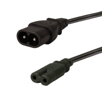 IEC320 C8 Plug to C7 Connector 1.8 Meters / 6 Feet 7A/125V 18/2