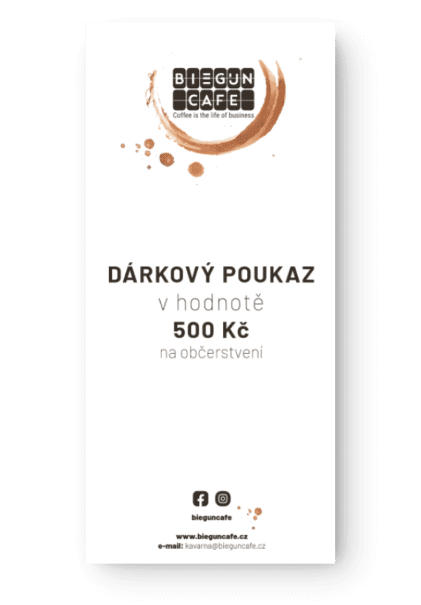 Dárkový poukaz 1000 Kč | Biegun Café - Brno