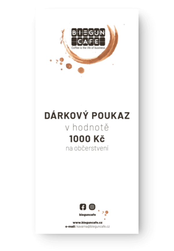 Dárkový poukaz 500 Kč | Biegun Café - Brno