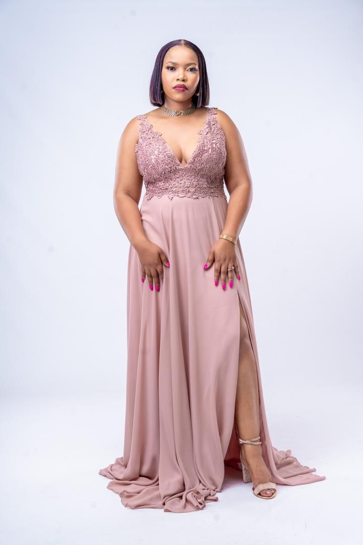 Dusty Rose Enchantment High-Slit Gown