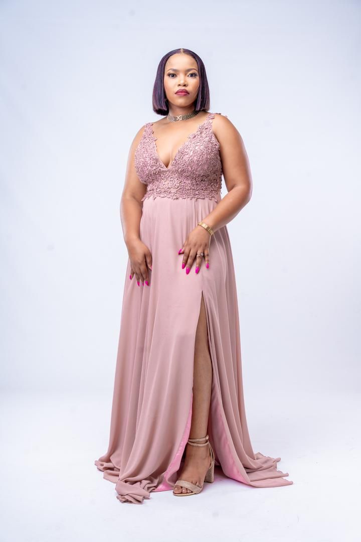 Dusty Rose Enchantment High-Slit Gown