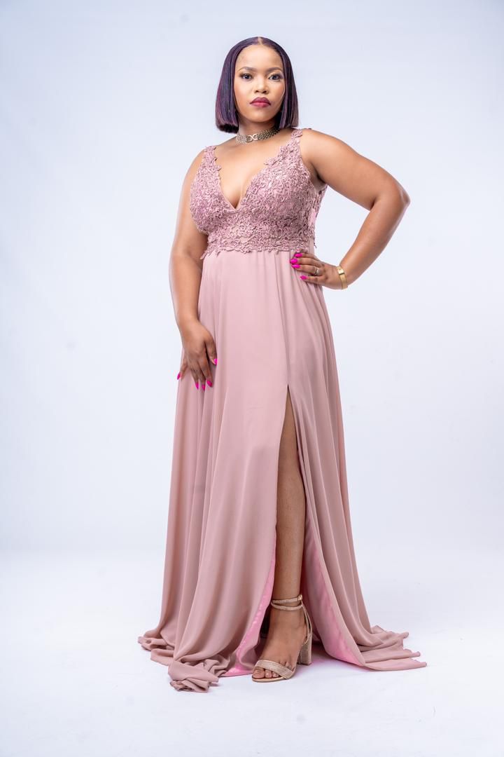 Dusty Rose Enchantment High-Slit Gown