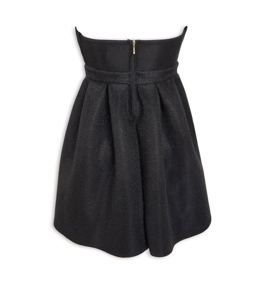 Glamour Hour Pleated Strapless Skater Dress